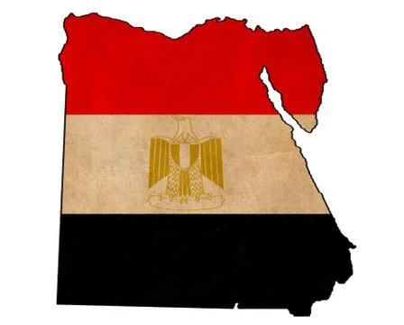 Egypt map on egypt flag drawing ,grunge and retro flag series Stock Illustration
