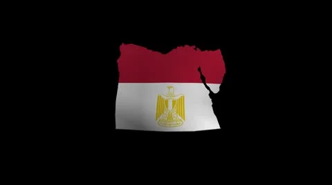 Egypt map flag with alpha channel Video stock 8944959