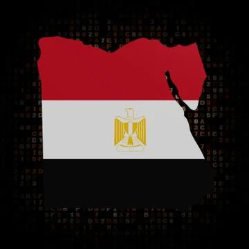Egypt map flag on hex code illustration Stock Illustration