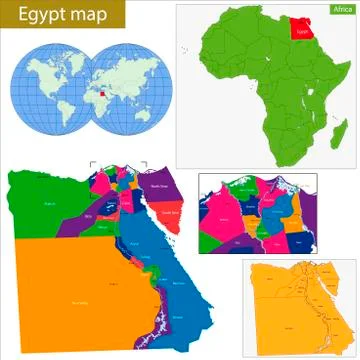 Egypt map Stock Illustration