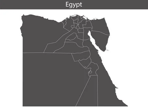 Egypt map isolated on white background. Vector illustration. Stock Illustration