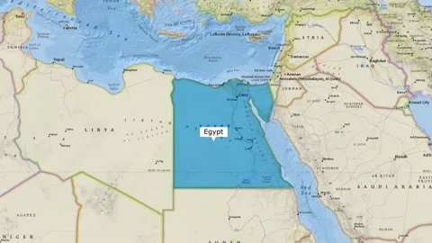 Egypt Map New Style Stock Footage 294086657