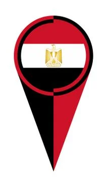 Egypt Map Pointer Location Flag Stock Illustration