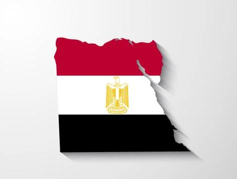 Egypt map with shadow effect presentation Stock Illustration