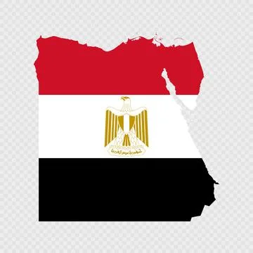 Egypt map silhouette with flag. Stock Illustration