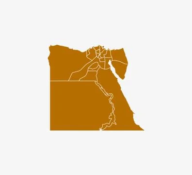 Egypt Map, states border map. Vector illustration. Stock Illustration