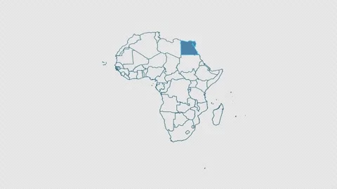 Egypt map on transparent background.Location of Egypt Stock Footage 319474147