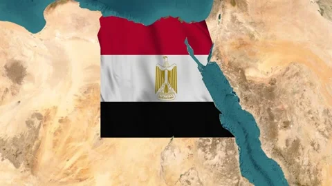 Egypt map with waving flag Stock Footage 294126043