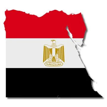 Egypt map on white background with clipping path to remove shadow Stock Illustration