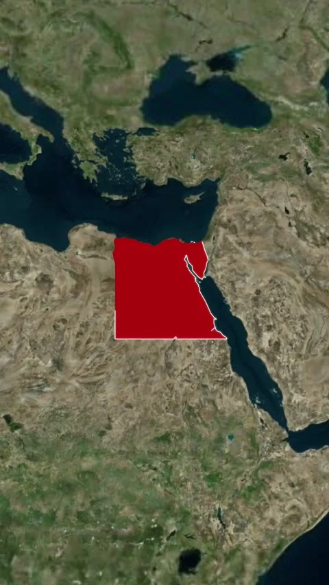Egypt National Border Vertical Map Topography Animation 4K 스톡 동영상 329917869