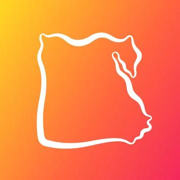 Egypt - Outline Map on Gradient Background Stock Illustration