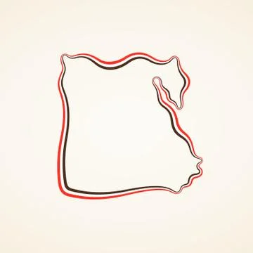 Egypt - Outline Map Illustrazione stock