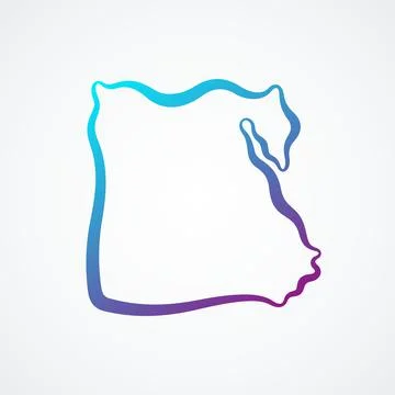 Egypt - Outline Map Stock Illustration