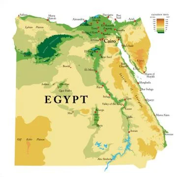 Egypt physical map Stock Illustration