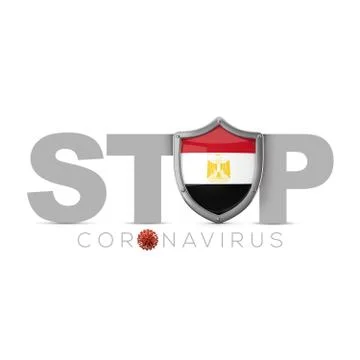 Egypt protective shield. Stop coronavius concept. 3D Render Stock Illustration