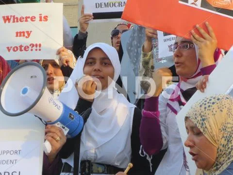 Egypt Protest Mississauga R Stock Photos