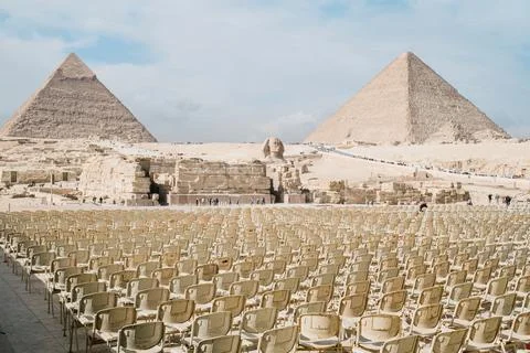 The Egypt Pyramid Complex with The Great Sphinx , Giza Foto stock