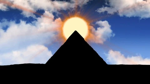 Egypt pyramid with sun and clouds camera zooming. Stock-Footage 101073774