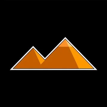 Egypt Pyramids flat style vector sticker. Great Pyramids of Giza. Stock Illustration