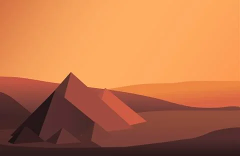 Egypt. Pyramids. Stock Illustration
