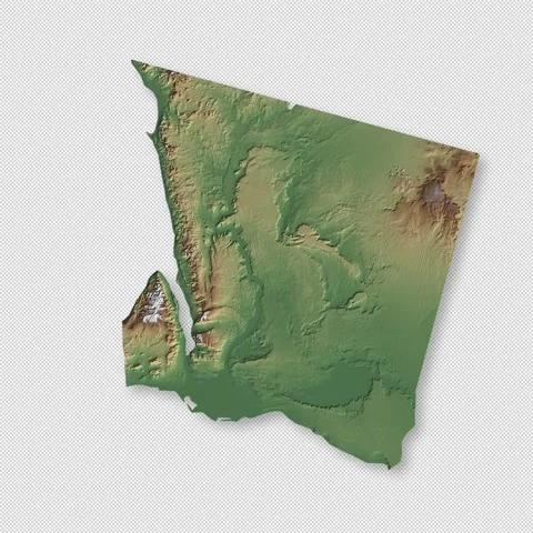 Egypt Rotating 3D Relief Map Seamless Loop, Alpha Channel 4K Stock Footage 340720339