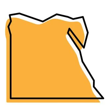 Egypt simplified vector map Stock Illustration