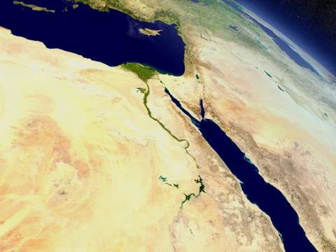 Egypt from space Stock Illustration