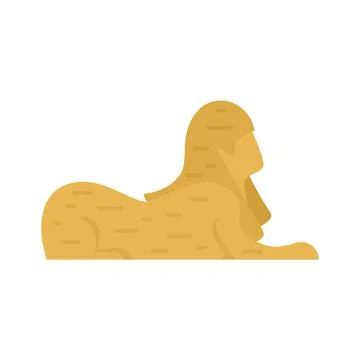 Egypt sphinx icon flat isolated Stock Illustration