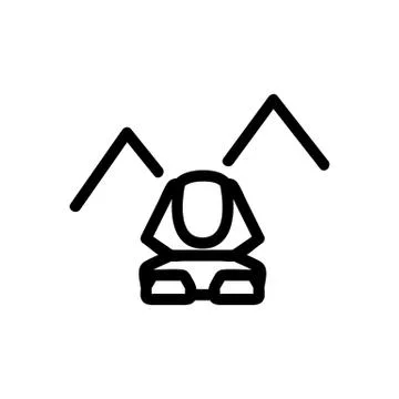Egypt sphinx icon vector. Isolated contour symbol illustration Stock Illustration