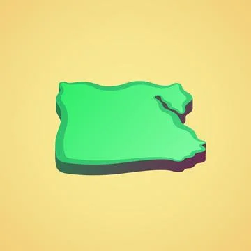 Egypt  stylized 3D map Stock Illustration