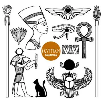 Egypt Symbols Set Stock Illustration