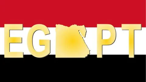 Egypt text with map Stock Illustration