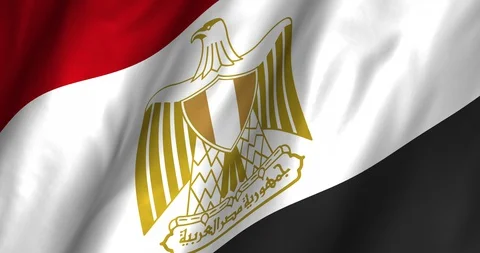 Egypt Waving Flag 4K Video stock 127862965