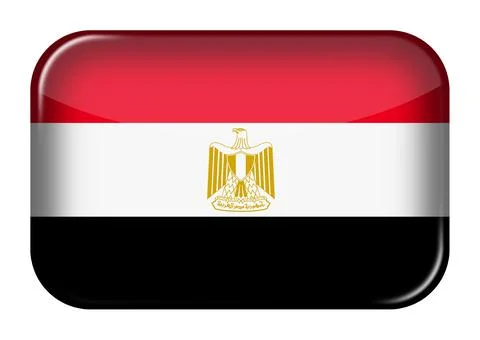 Egypt web icon rectangle button with clipping path 3d illustration Stock Illustration