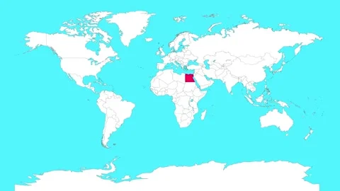 Egypt in world map animation.Silhouette map of Egypt Stock Footage 309653712