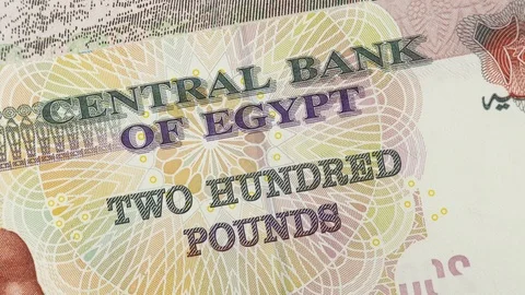 Egyptian 200 pound note macro rotating. Egypt money currency Stock-Footage 104627762