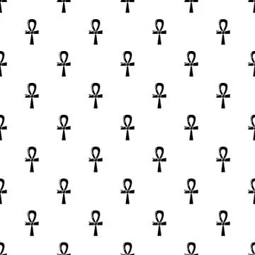 Egyptian ankh pattern vector seamless Illustrazione stock