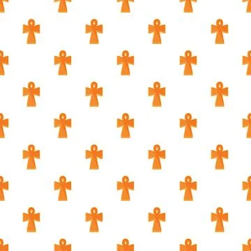 Egyptian ankh symbol repeating pattern ancient life Illustrazione stock