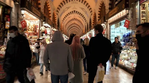 Egyptian Bazaar in Istanbul Stock Footage 224918699