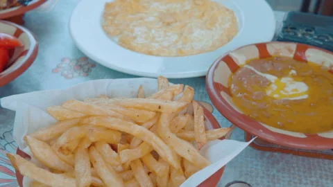 Egyptian Breakfast meal close up Stock Footage 343139900