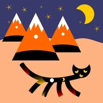 Egyptian Cat Stock Illustration
