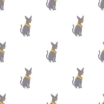 Egyptian cat pattern seamless vector イラスト素材