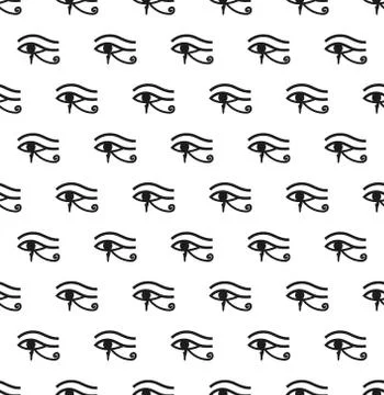 Egyptian eye seamless pattern. Modern repeating texture, endless backdrop Illustrazione stock