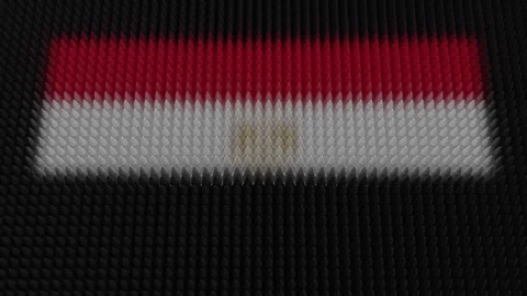 Egyptian Flag Light Shining on Scrolling Bullets Stock Footage 257588948