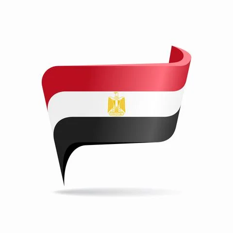 Egyptian flag map pointer layout. Vector illustration. Illustrazione stock