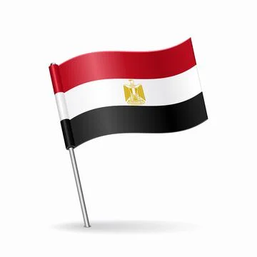 Egyptian flag map pointer layout. Vector illustration. Stock Illustration
