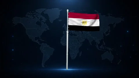 Egyptian flag waving in space. Stock Footage 340413994