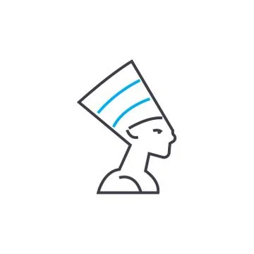 Egyptian hat linear icon concept. Egyptian hat line vector sign, symbol Stock Illustration