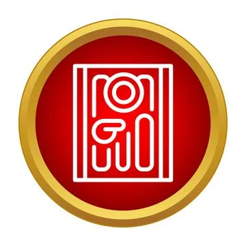 Egyptian hieroglyphic scroll red button concept Stock Illustration