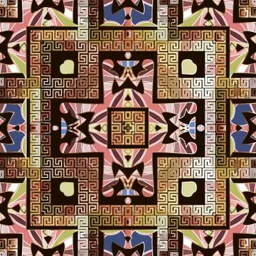 Egyptian hieroglyphs vector seamless pattern. African ethnic tribal style Stock Illustration
